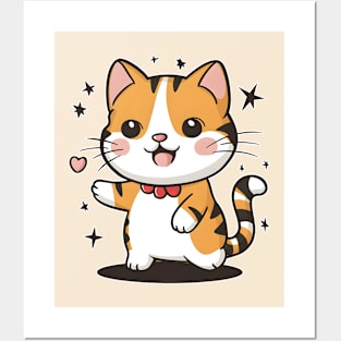 Dancing Cute Cat Posters and Art